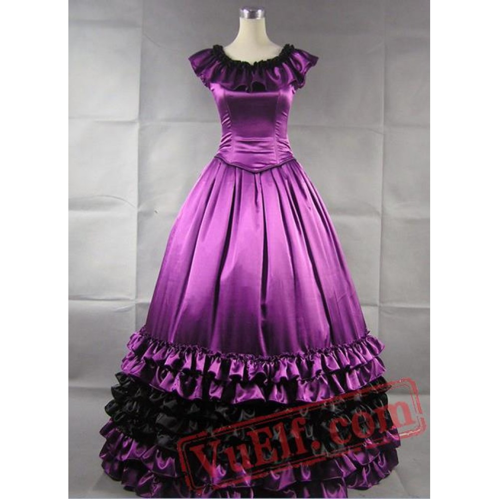 Gorgeous Purple Satin Gothic Victorian Gown