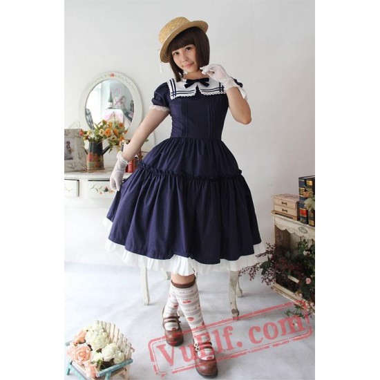 Early Summer Sailor Style One Piece Lolita Dress