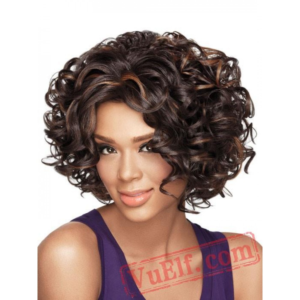 Black Short Curly Wigs For Women 