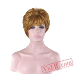 Fashion Puffy Gold Short Wigs for Women