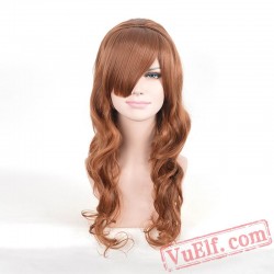 Brown Long Curly Wigs for Women