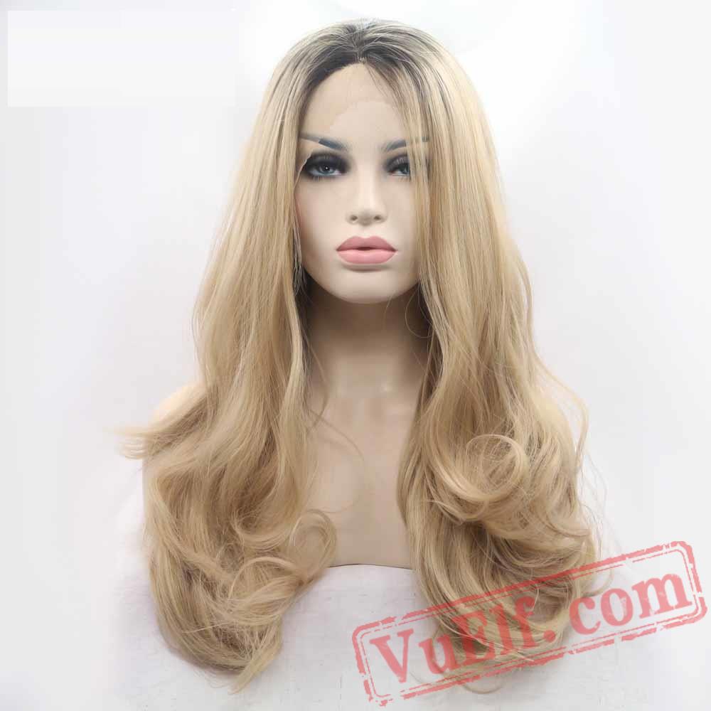 blonde wavy wig long