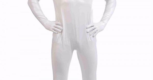 White Semi-Transparent Silk-Like Lycra Full Body Unisex Zentai Suit